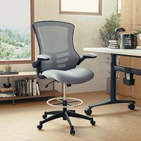 Alamont Home - Kelista Contemporary Mesh Drafting Stool - Dark Gray Mesh - Alternate Views