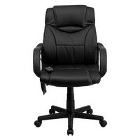 Alamont Home - Laverne Contemporary Leather/Faux Leather Swivel Office Chair - Black - Alternate Views