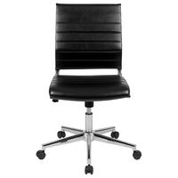 Alamont Home - Hansel Contemporary Leather/Faux Leather Ribbed Executive Swivel Mid-Back Office C... - Alternate Views