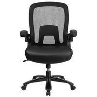 Alamont Home - Hercules Big & Tall 500 lb. Rated Black Mesh/LeatherSoft Ergonomic Chair - Black L... - Alternate Views