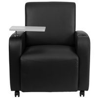 Flash Furniture - George Rectangle Contemporary Leather/Faux Leather Tablet Arm Chair with Wheels... - Alternate Views