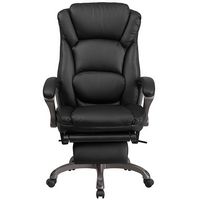 Flash Furniture - Martin Contemporary Leather/Faux Leather Swivel Office Chair - Black - Alternate Views