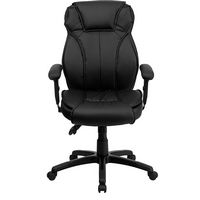 Alamont Home - Hansel Contemporary Leather/Faux Leather Executive Swivel Office Chair - Black - Alternate Views
