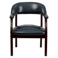 Alamont Home - Diamond Traditional Vinyl Side Chair - Upholstered - Navy Vinyl - Alternate Views