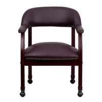 Alamont Home - Diamond Traditional Leather/Faux Leather Side Chair - Upholstered - Burgundy Leath... - Alternate Views