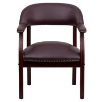 Alamont Home - Diamond Traditional Leather/Faux Leather Side Chair - Upholstered - Burgundy Leath... - Alternate Views