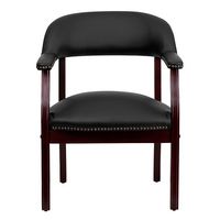 Alamont Home - Diamond Traditional Leather/Faux Leather Side Chair - Upholstered - Black LeatherSoft - Alternate Views