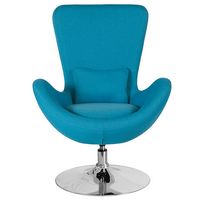Alamont Home - Egg Contemporary Fabric Accent Chair - Upholstered - Aqua Fabric - Alternate Views
