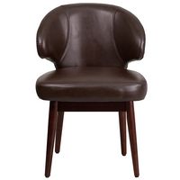 Alamont Home - Comfort Back Contemporary Leather/Faux Leather Side Chair - Upholstered - Brown Le... - Alternate Views