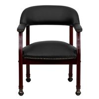 Alamont Home - Diamond Traditional Leather/Faux Leather Side Chair - Upholstered - Black LeatherSoft - Alternate Views