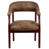 Alamont Home - Diamond Traditional Fabric Side Chair - Upholstered - Bomber Jacket Brown Microfiber - Alternate Views