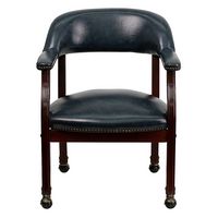 Alamont Home - Sarah  Traditional Vinyl Side Chair - Upholstered - Navy Vinyl - Alternate Views