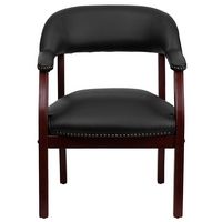 Alamont Home - Diamond Traditional Vinyl Side Chair - Upholstered - Black Vinyl - Alternate Views