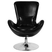 Alamont Home - Egg Contemporary Leather/Faux Leather Accent Chair - Upholstered - Black LeatherSoft - Alternate Views