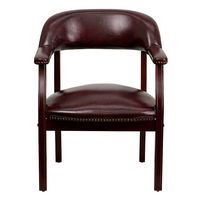 Alamont Home - Diamond Traditional Vinyl Side Chair - Upholstered - Oxblood Vinyl - Alternate Views
