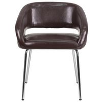 Alamont Home - Fusion Contemporary Leather/Faux Leather Side Chair - Upholstered - Brown - Alternate Views