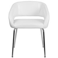 Alamont Home - Fusion Contemporary Leather/Faux Leather Side Chair - Upholstered - White - Alternate Views