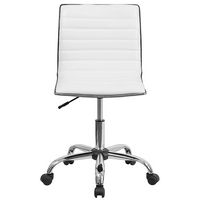 Alamont Home - Alan Contemporary Vinyl Swivel Office Chair - White Vinyl/Chrome Frame - Alternate Views