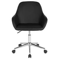 Alamont Home - Cortana Contemporary Leather/Faux Leather Swivel Office Chair - Black LeatherSoft - Alternate Views