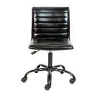 Alamont Home - Alan Contemporary Vinyl Swivel Office Chair - Black Vinyl/Black Frame - Alternate Views