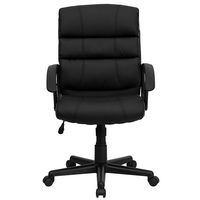 Alamont Home - Lane Contemporary Leather/Faux Leather Swivel Office Chair - Black - Alternate Views