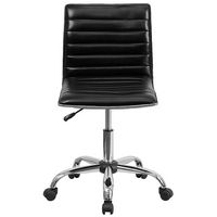 Alamont Home - Alan Contemporary Vinyl Swivel Office Chair - Black Vinyl/Chrome Frame - Alternate Views