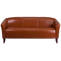 Flash Furniture - Hercules Imperial Contemporary 3-seat Leather/Faux Leather Reception Sofa - Cognac - Alternate Views