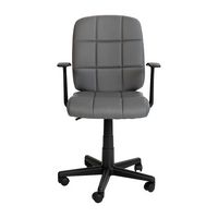 Alamont Home - Clayton Modern Vinyl Swivel Office Chair with Arms - Gray - Alternate Views