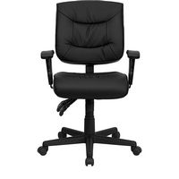 Alamont Home - Cole Contemporary Leather/Faux Leather Swivel Office Chair - Black - Alternate Views
