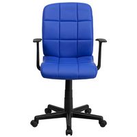 Alamont Home - Clayton Modern Vinyl Swivel Office Chair with Arms - Blue - Alternate Views