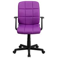 Alamont Home - Clayton Modern Vinyl Swivel Office Chair - Purple - Alternate Views