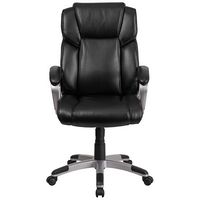 Alamont Home - Carolyn Contemporary Leather/Faux Leather Executive Swivel Office Chair - Black - Alternate Views