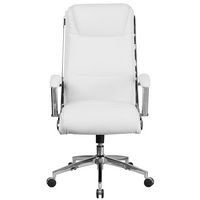 Alamont Home - Rebecca Contemporary Leather/Faux Leather Executive Swivel Office Chair - White - Alternate Views
