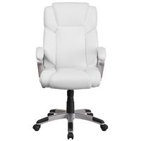 Alamont Home - Carolyn Contemporary Leather/Faux Leather Executive Swivel Office Chair - White - Alternate Views