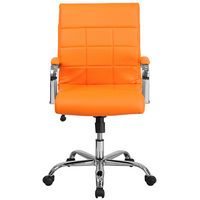 Alamont Home - Vivian Contemporary Vinyl Executive Swivel Office Chair - Orange - Alternate Views