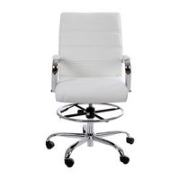 Alamont Home - Whitney Modern Leather/Faux Leather Drafting Chair - White - Alternate Views