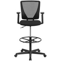 Alamont Home - Harper Contemporary Fabric Drafting Stool - Black - Alternate Views