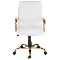 Alamont Home - Whitney Mid-Back Modern Leather/Faux Leather Executive Swivel Office Chair - White... - Alternate Views