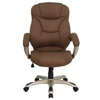 Alamont Home - Jessie Contemporary Fabric Swivel Office Chair - Brown Microfiber - Alternate Views