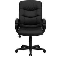 Alamont Home - Chelsea Contemporary Leather/Faux Leather Swivel Office Chair - Black - Alternate Views