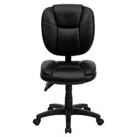 Alamont Home - Caroline Contemporary Leather/Faux Leather Swivel Office Chair - Black LeatherSoft - Alternate Views