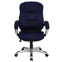 Alamont Home - Jessie Contemporary Fabric Swivel Office Chair - Navy Blue Microfiber - Alternate Views