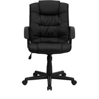 Alamont Home - Lindon Contemporary Leather/Faux Leather Swivel Office Chair - Black - Alternate Views