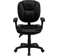 Alamont Home - Caroline Contemporary Leather/Faux Leather Swivel Office Chair - Black LeatherSoft - Alternate Views