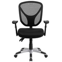 Alamont Home - Sam Contemporary Mesh Swivel Office Chair with Adjustable Arms - Black - Alternate Views