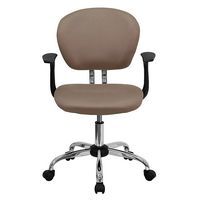 Alamont Home - Beverly Contemporary Mesh Swivel Office Chair with Arms - Coffee Brown - Alternate Views