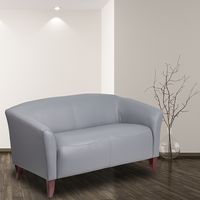 Alamont Home - Hercules Imperial Contemporary 2-seat Leather/Faux Leather Reception Loveseat - Gray - Alternate Views
