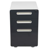 Alamont Home - Wren Modern Steel 3-Drawer Filing Cabinet - White and Charcoal - Alternate Views