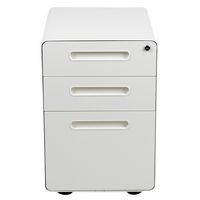 Alamont Home - Wren Modern Steel 3-Drawer Filing Cabinet - White - Alternate Views