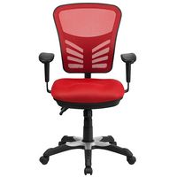 Alamont Home - Nicholas Contemporary Mesh Executive Swivel Office Chair - Red - Alternate Views